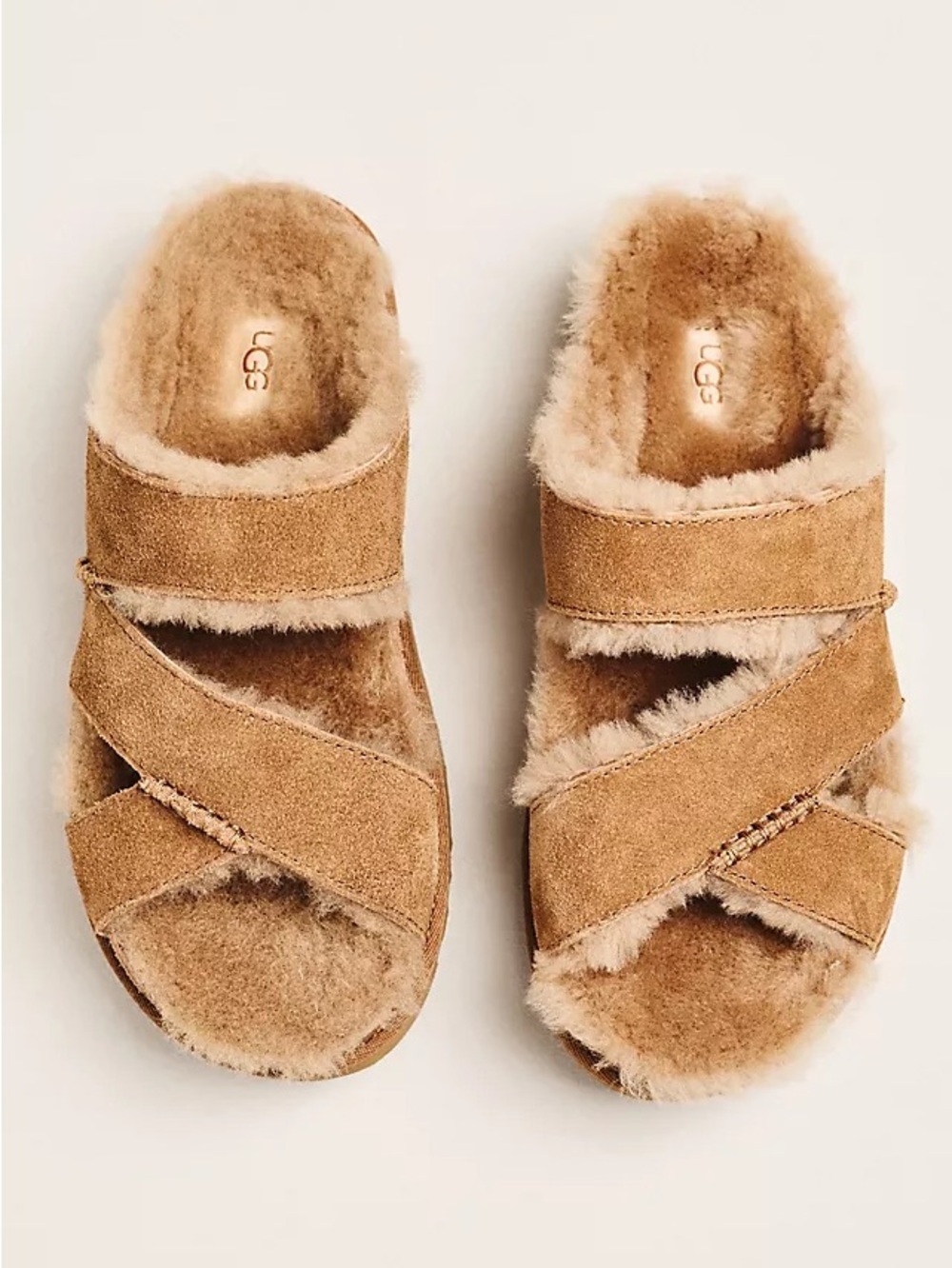 UGG Women's Chestnut Greenport Cross Strap Slides